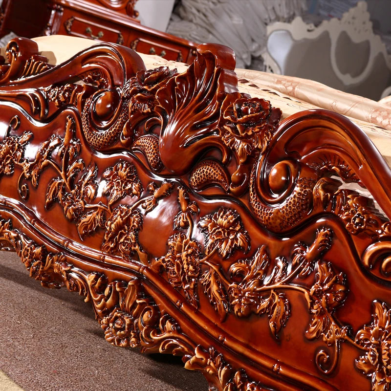 European Simple Bed Leather Princess Adult Aesthetics Design Square Bed Bedroom Queen Sleeping Muebles Lounge Suite Furniture