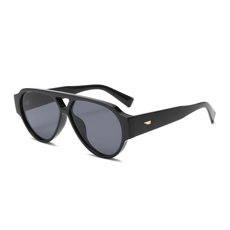 Oversized Pilot Sunglasses Double Bridges — Red And Green | KIMLUD