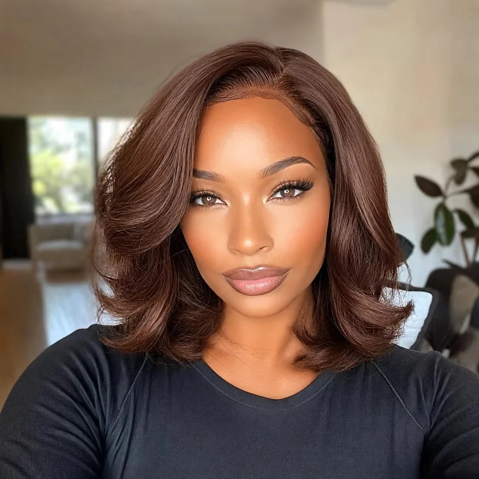 HD Lace Frontal Wig–13x4 Bob Wave–Human Hair–Natural Color | KIMLUD