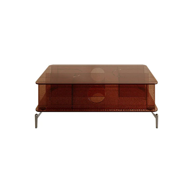 Multifunctional Modern TV Stand With Drawers And Cabinets — Amber Brown | KIMLUD