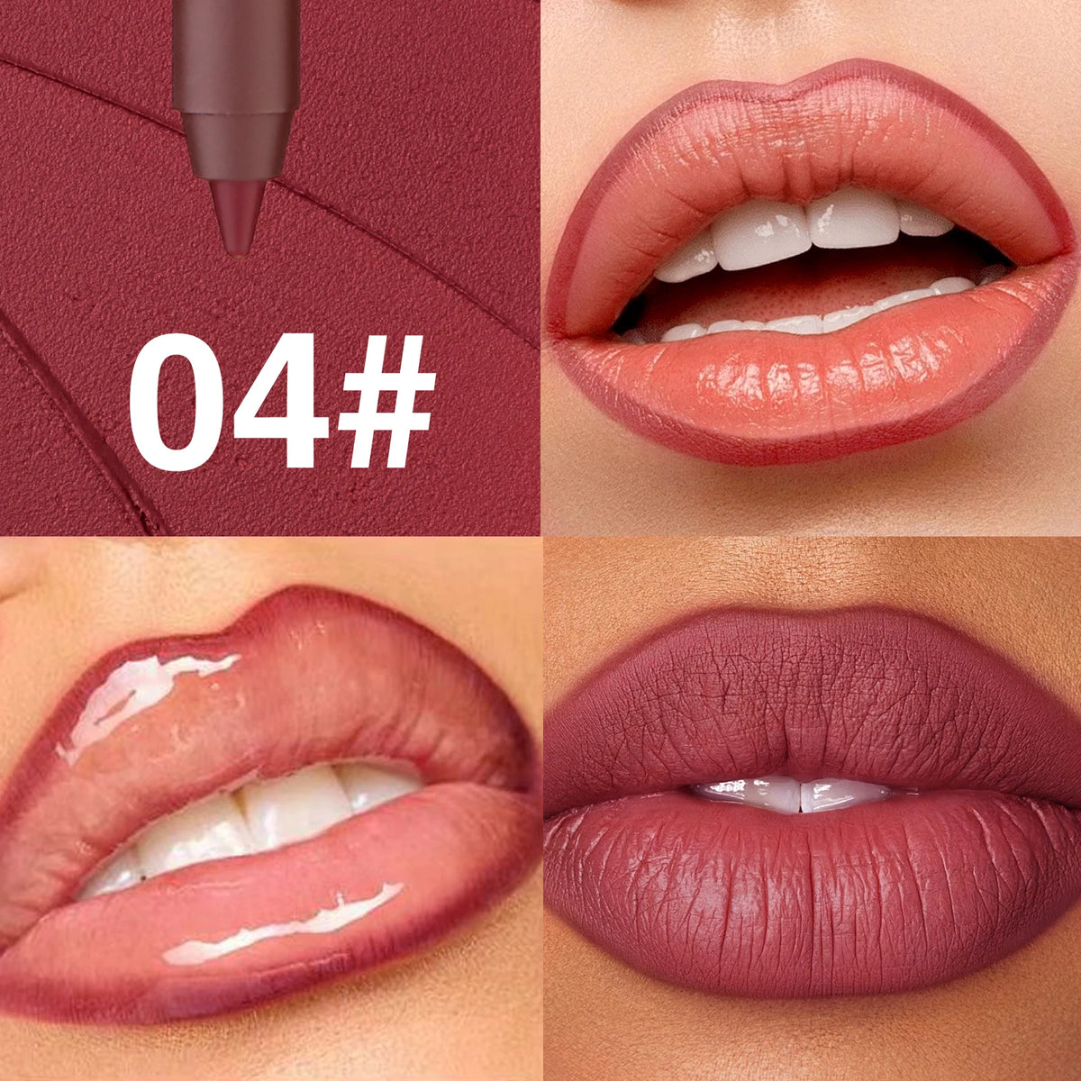 6Colors Waterproof Fadeless Matte Brown Lipstick Lipliner Pen Lips Contour Filling Pen Black Lipliner Makes Its Mouth Look Plump