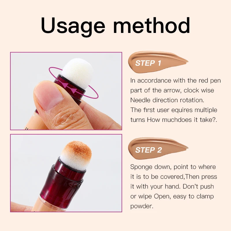 Sponge-Head Concealer For Dark Circles And Pigmentation With Long-Lasting Moisturizing Coverage — Nude Beige | KIMLUD