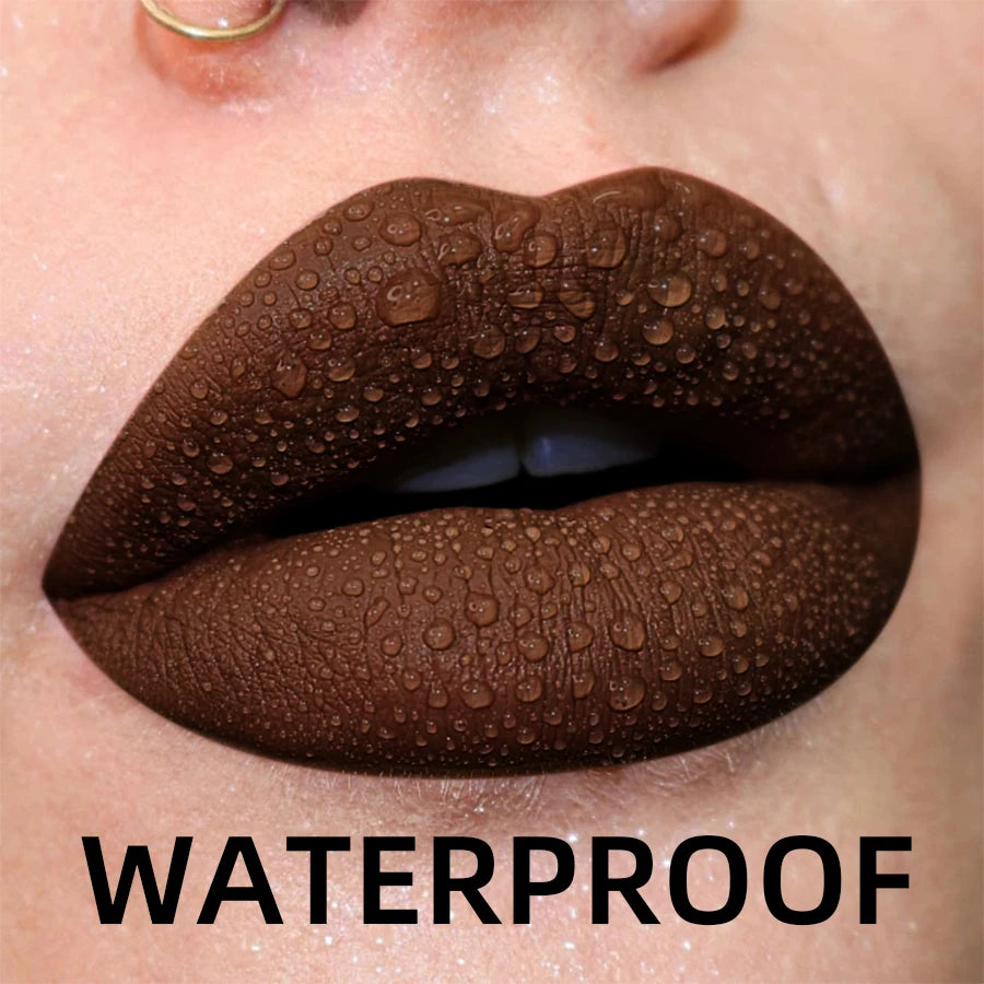 19 Colors Matte Velvet Lip Gloss Waterproof Liquid Lipstick Nude Black Lips Tint Makeup Lip Glaze Cosmetics Red Lip Stain Beauty