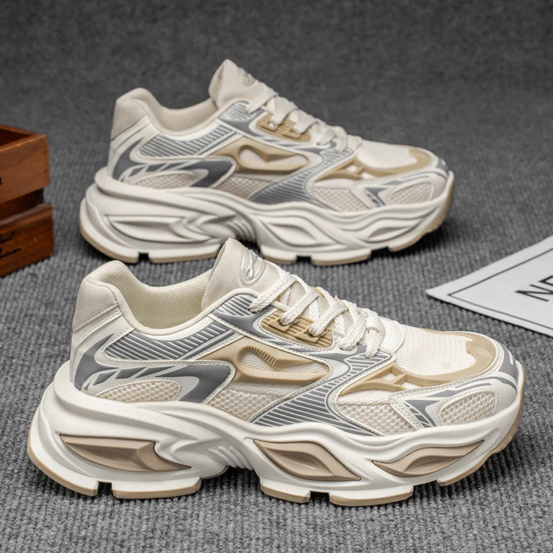 Men's Chunky Sneaker – Height Increasing – Leather Fabric | KIMLUD