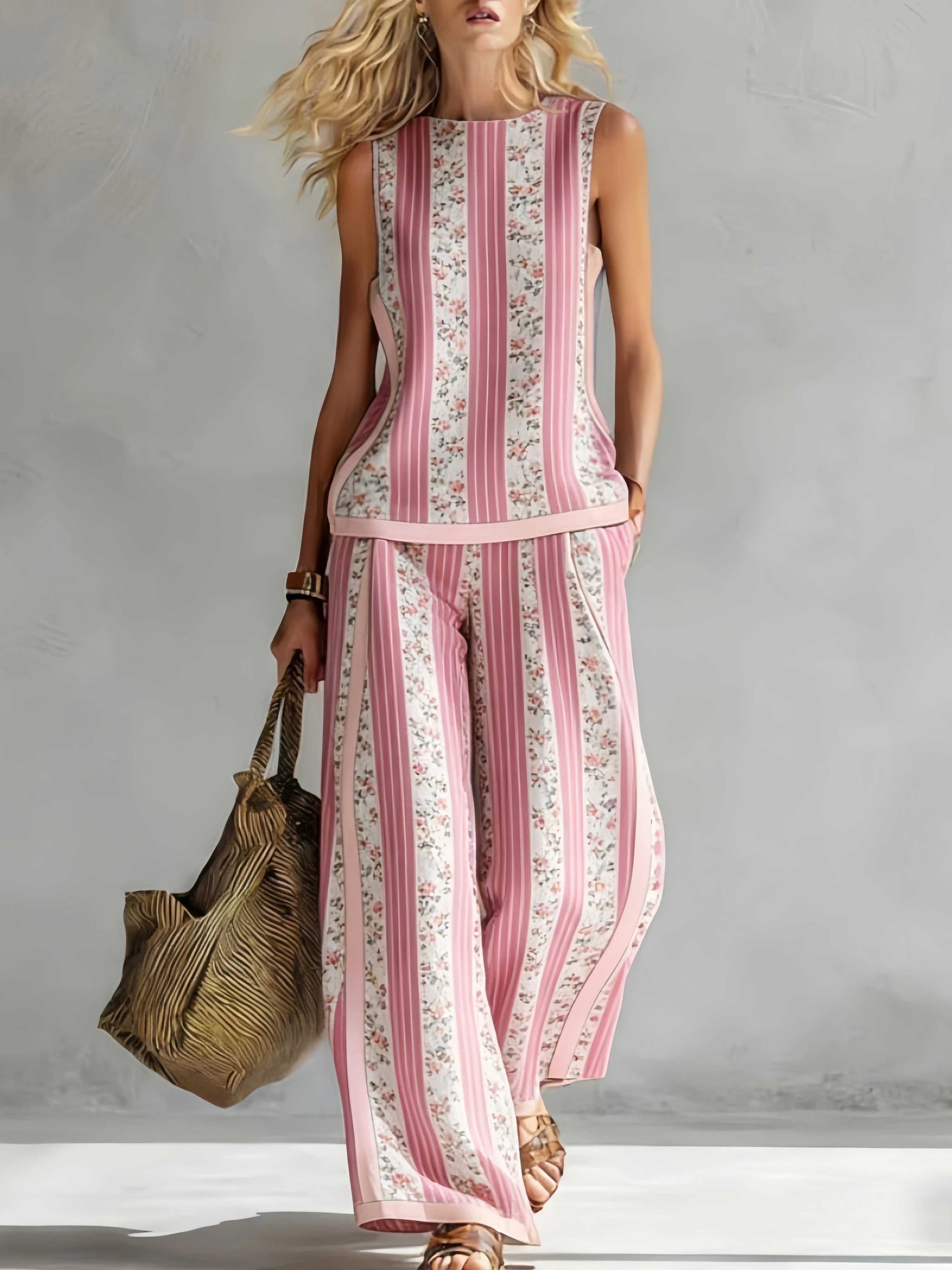 Broadcloth Printed Casual Two-Piece Set — Black | KIMLUD