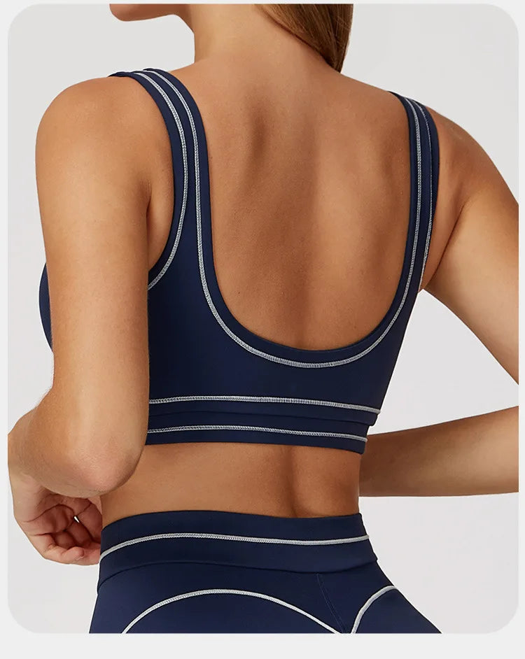 Breathable Yoga Sports Bra Color-Contrast — Multicolor | KIMLUD