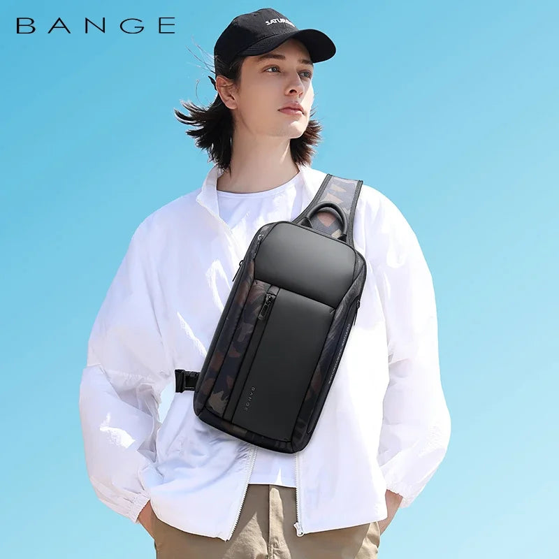 KIMLUD, BANGE Brand Design Oxford Trendy Waterproof Materials Men Chest Bag with Large Capacity Fashion Multi-Pockets Slim bag for male, KIMLUD Womens Clothes