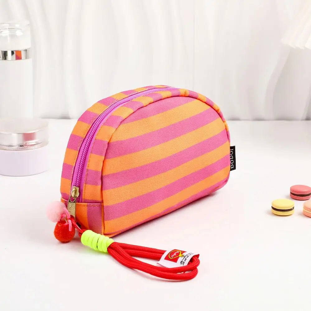 Striped Polyester Clutch Bag Small — Multicolor | KIMLUD