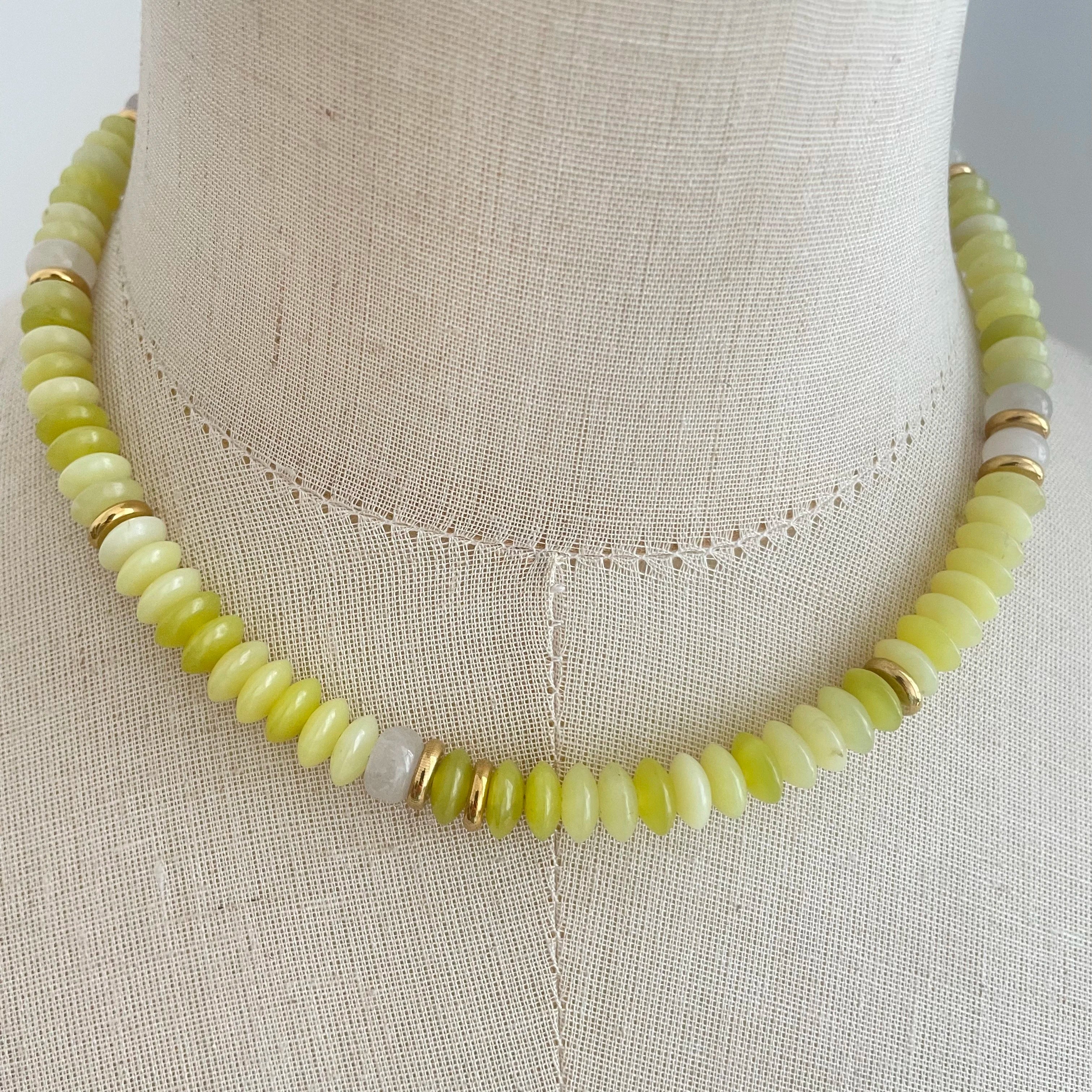 Malachite Coin Pendant Necklace Rope Knot — Green | KIMLUD