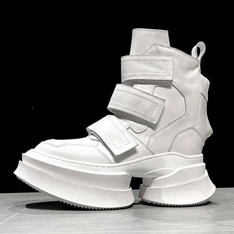 Men's Ankle Boots – High Top Street Style – Full Grain Leather | KIMLUD