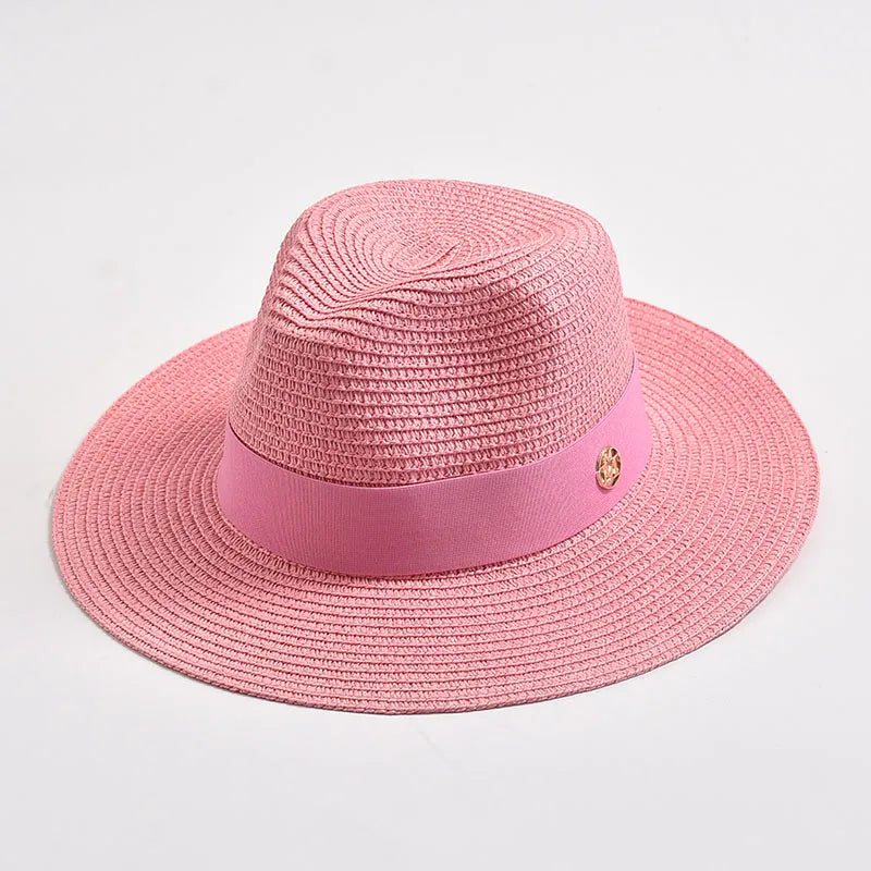 Panama Style Sun Hats Ribbon Decoration — Natural | KIMLUD