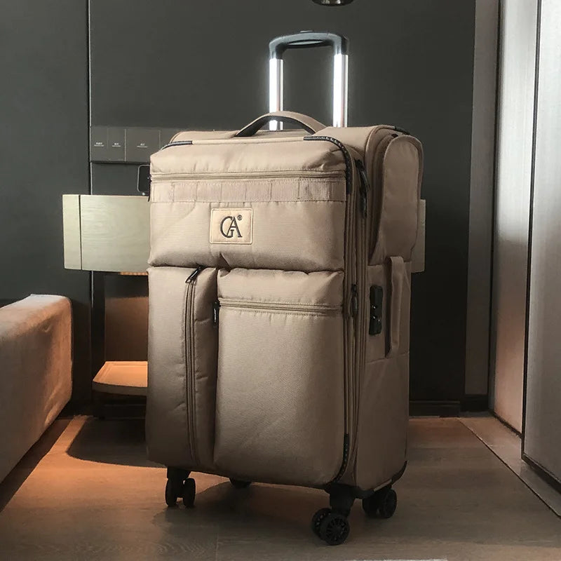 20"24"28" Inch Super Light Oxford Expandable Waterproof Travel Check in L Larger Suitcase Rolling Luggage with Wheels