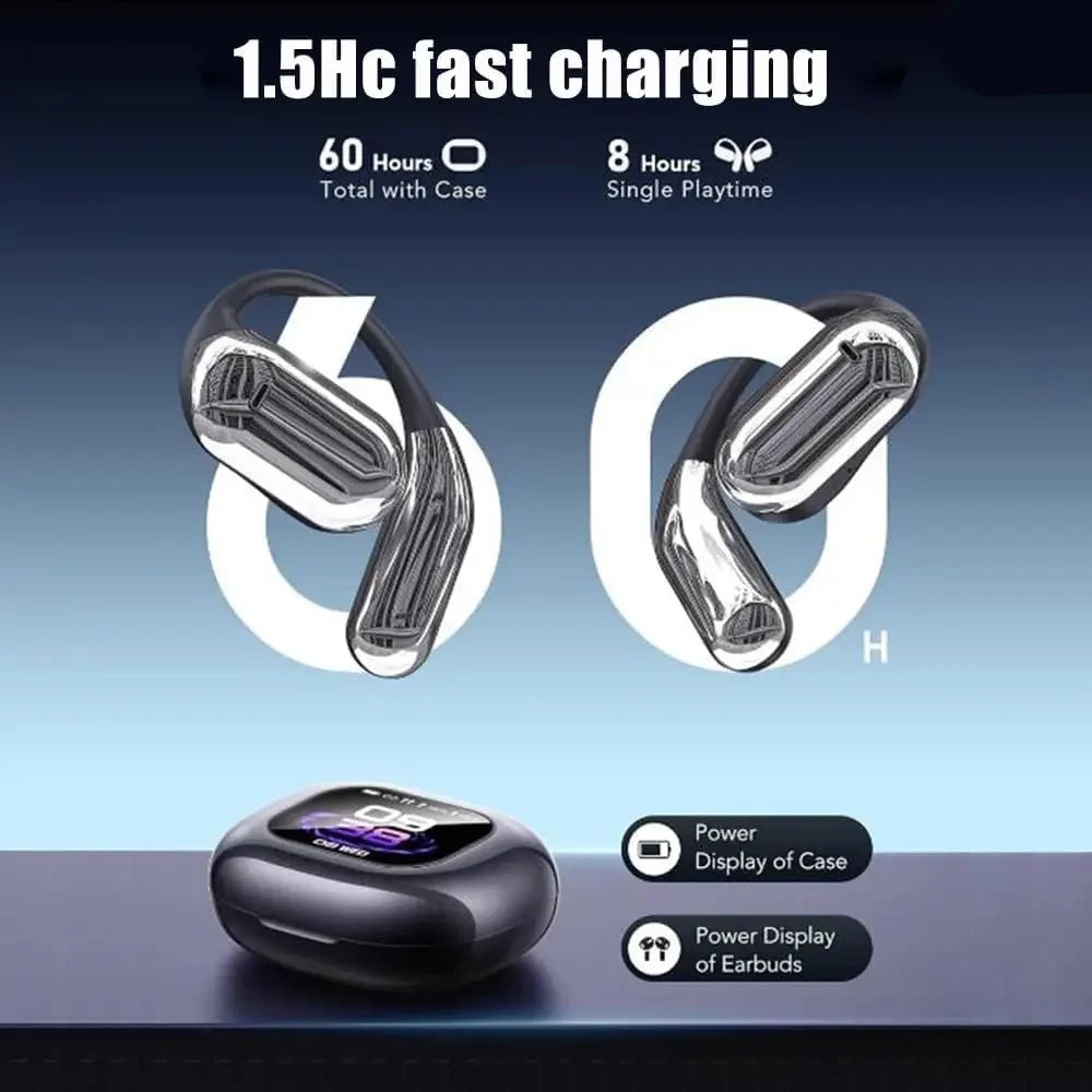 UYUXIO Real Time Translation Wireless Earbuds with 144 Language OWS LCD Touch Screen Earphone AI Language Headphone for Business