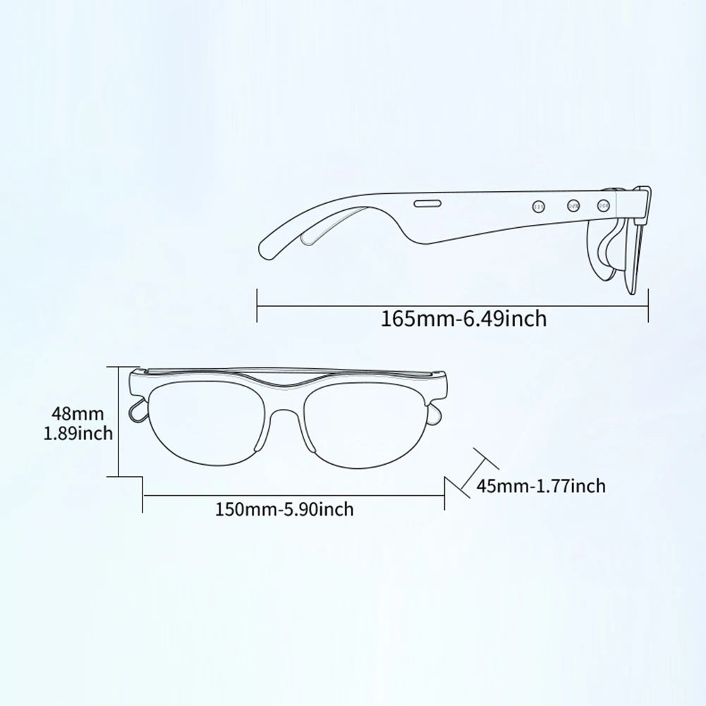 AI Intelligent Translation Glasses Bluetooth-Compatible 5.4 Smart Glasses Support 144 Languages Wireless Headset for Men & Women