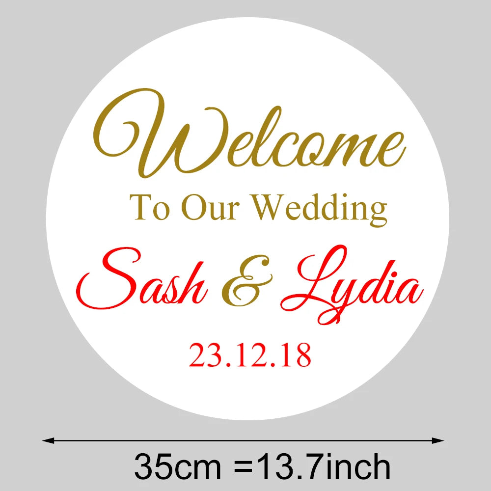 Round Custom Welcome Sign Board 35x35cm Personalized Welcome Baby Shower Sign for Birthday Decoration Baby Shower Party Decor - KIMLUD