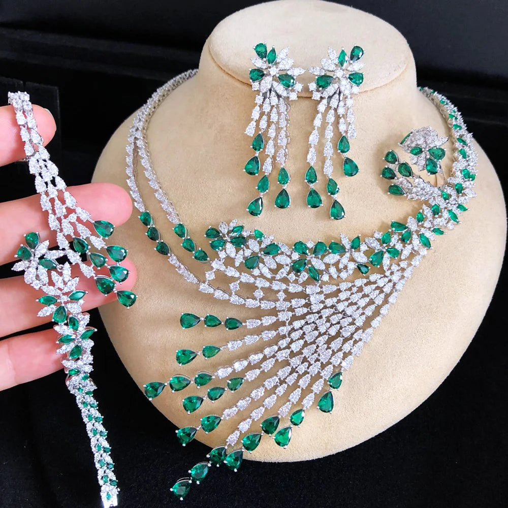 GODKI Famous Brand Luxury African/Indian Jewelry Sets For Women Wedding Party Zircon Crystal Dubai Bridal Jewelry Set Gift