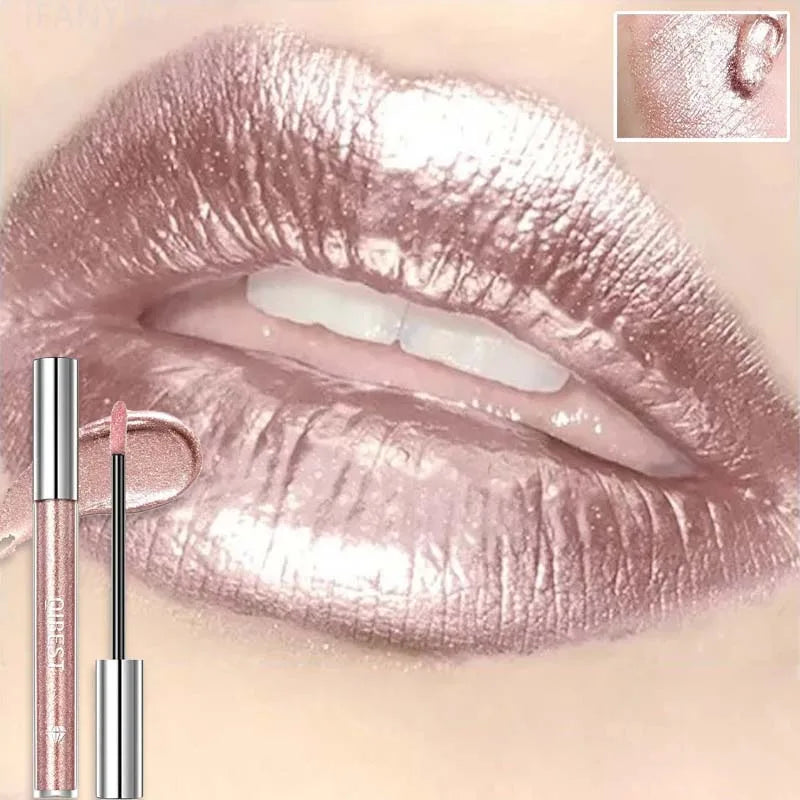 Diamond Liquid Lipstick Moisturizing Long-Lasting Makeup Mirror Gloss Sparkling Pink Lip Glaze Non Stick Cup Lip Gloss Cosmetics