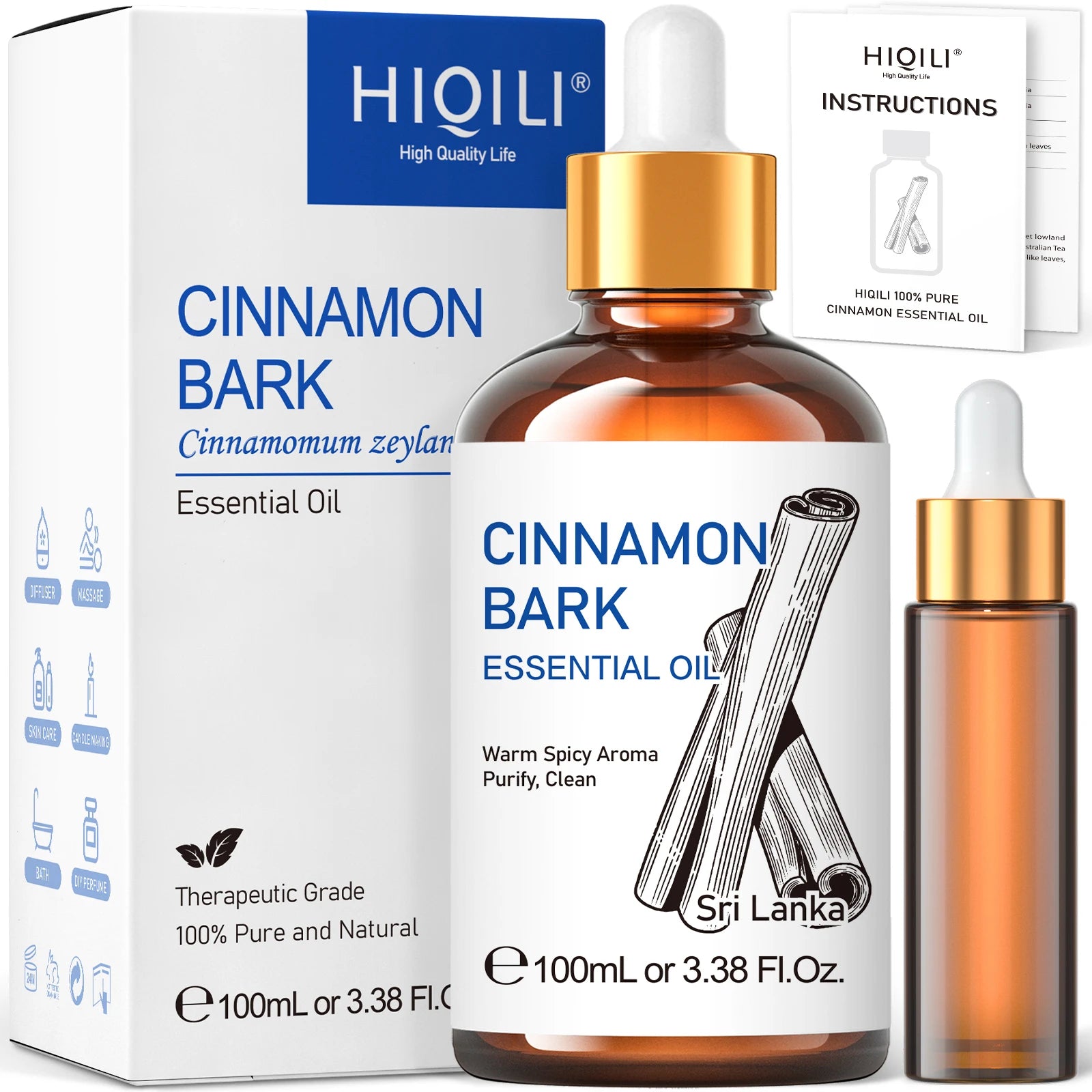 Pure Essential Oil Cinnamon Bark Extract — Amber | KIMLUD
