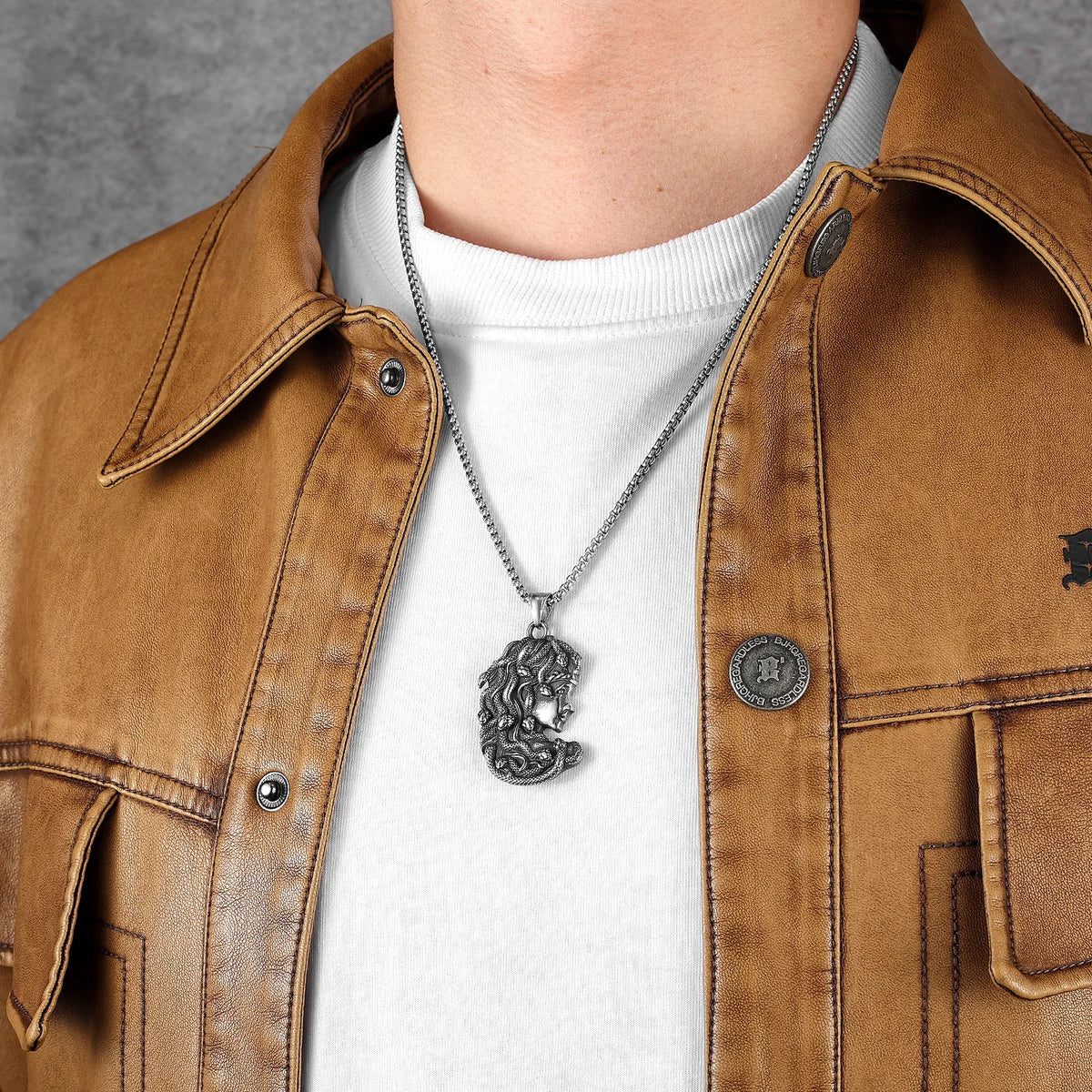 Retro Mesusa Trendy Men Necklaces With Pendant Stainless Steel Jewelry For Male Women Punk Hip Hop Accessories Gifts Wholesale