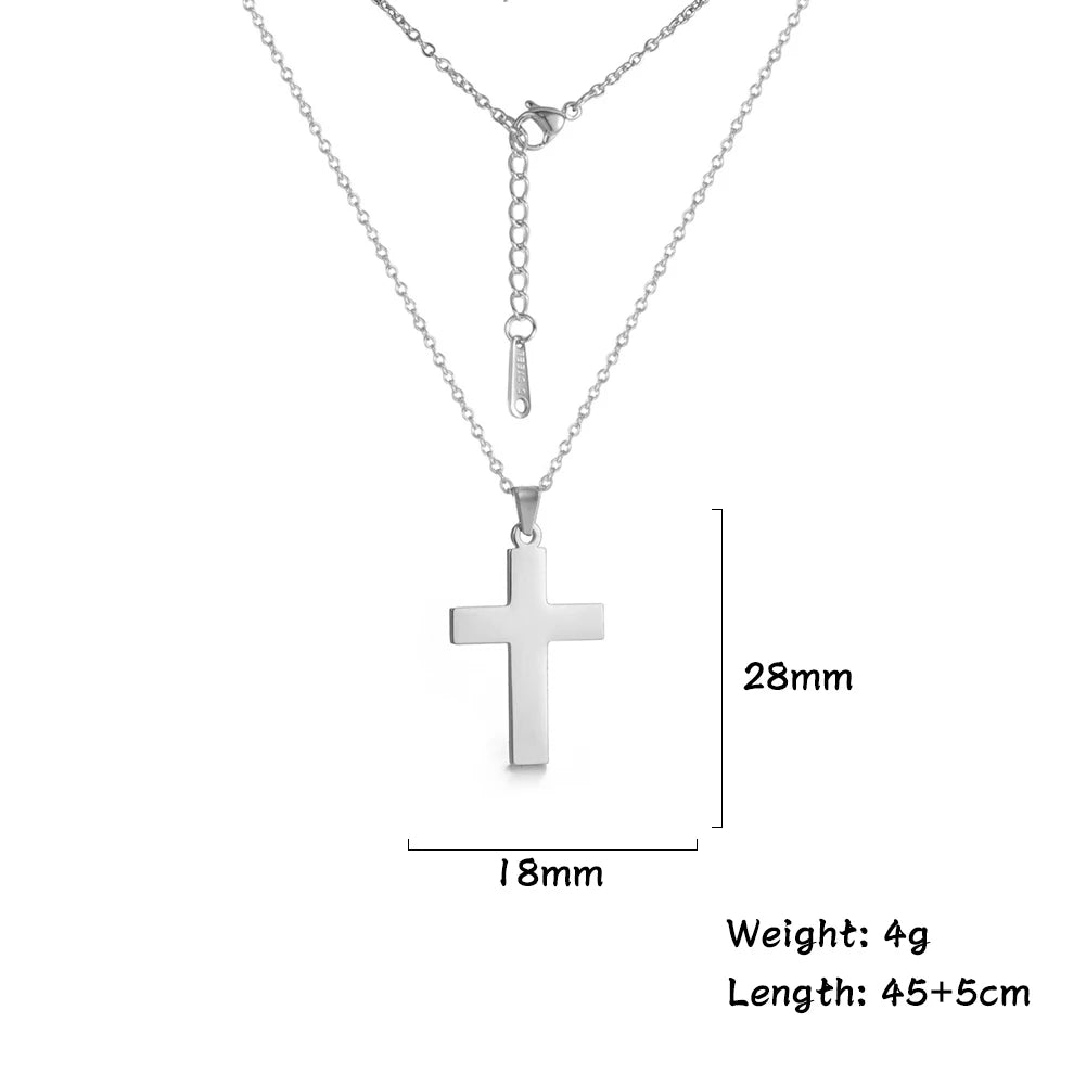 Gold-Tone Stainless Steel Cross Pendant Choker Necklace — Gold | KIMLUD