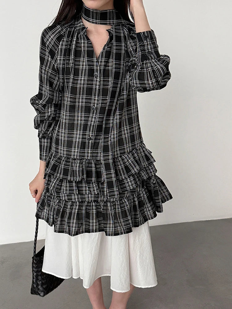 Blouse – V-Neck Long Sleeve – Jersey – Black | KIMLUD