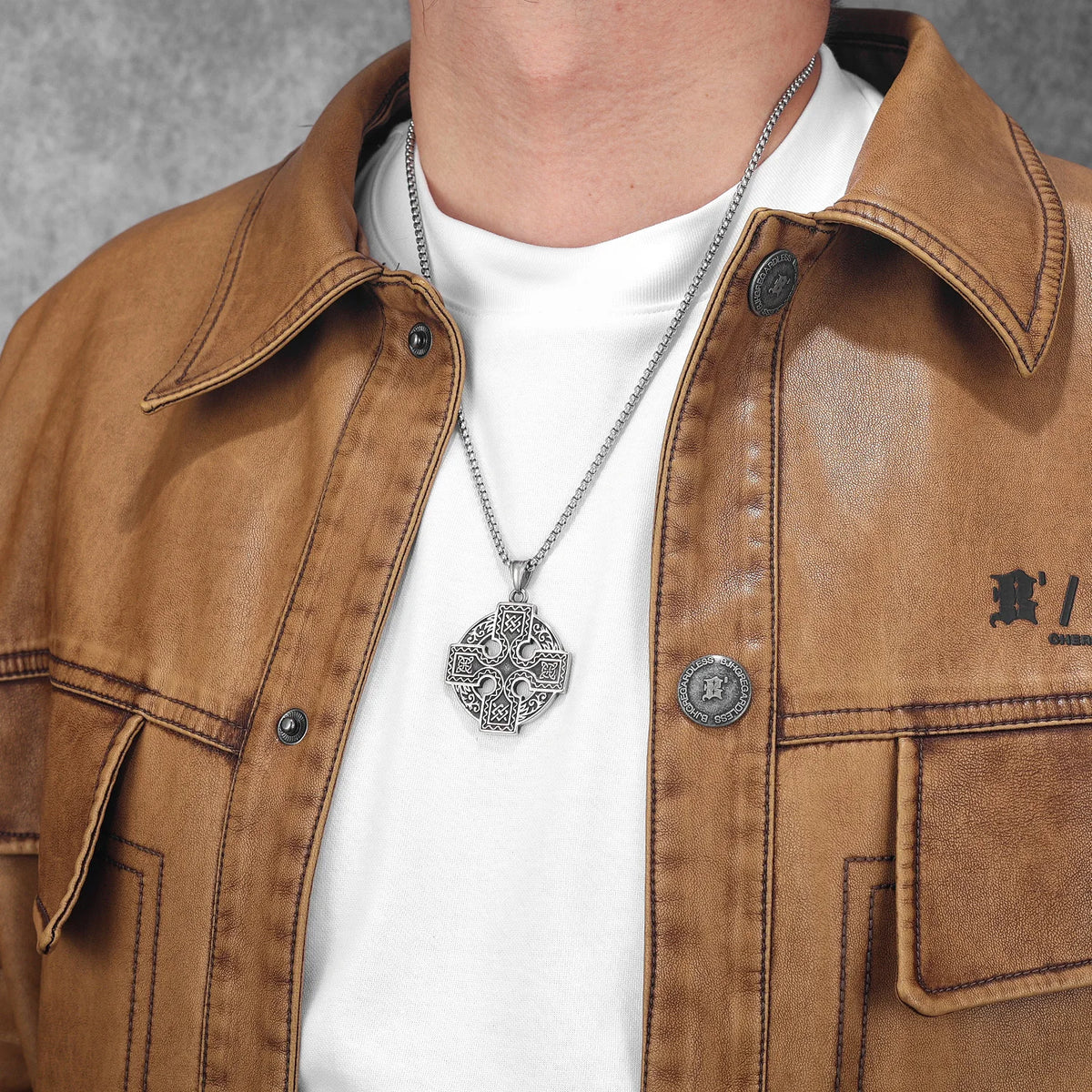 Retro Viking Celtic Knot Cross Men Necklaces With Pendant Stainless Steel Jewelry For Male Women Punk Hip Hop Accessories Gifts