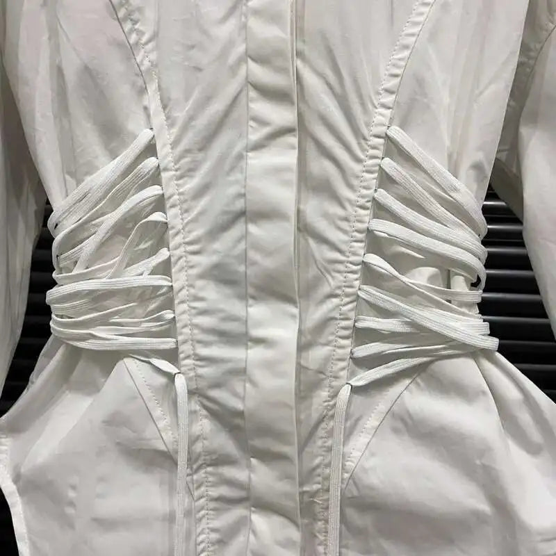 Long Sleeve Shirt – Waist Strap – Loose Silhouette | KIMLUD