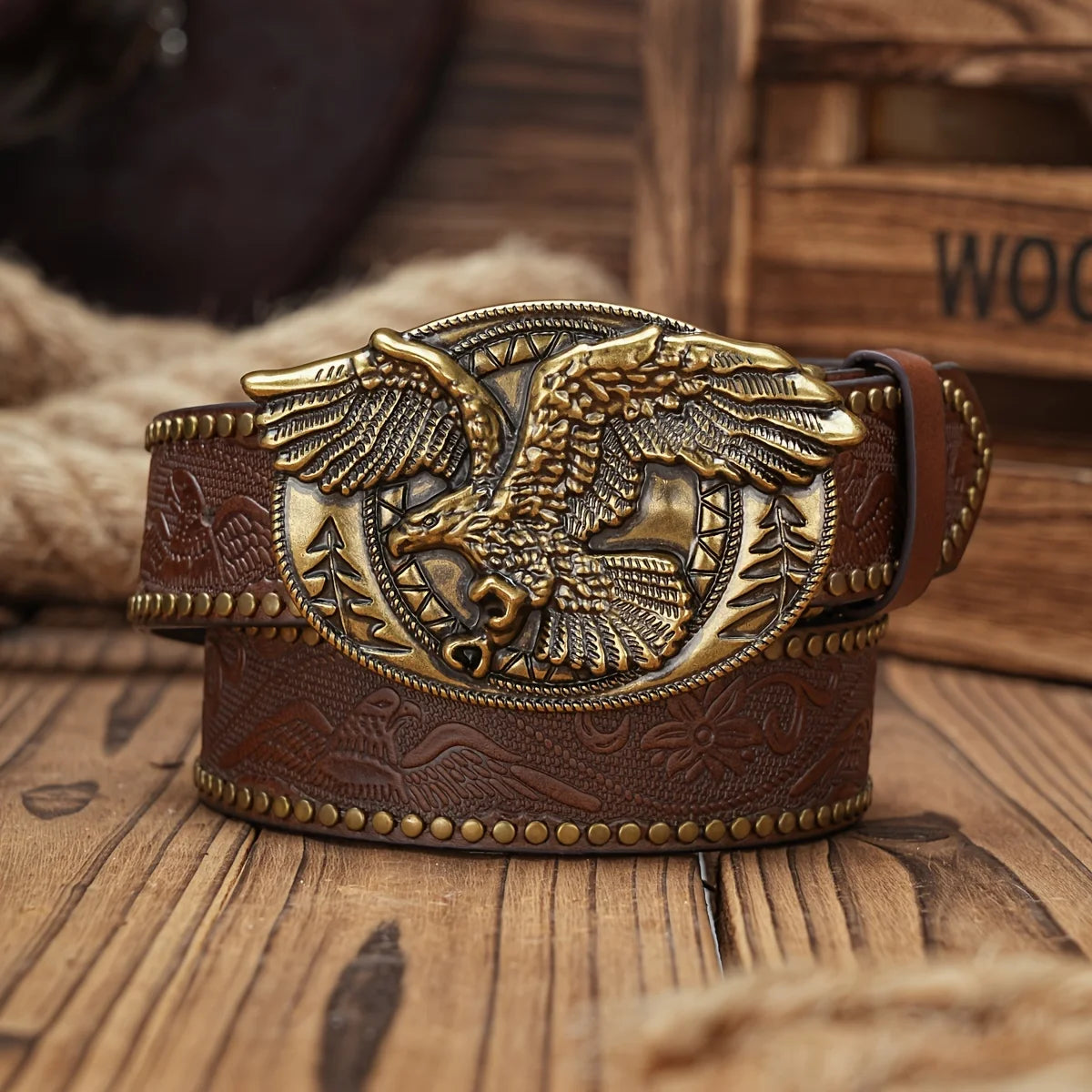 Belt – Western Denim – PU Leather – Brown | KIMLUD