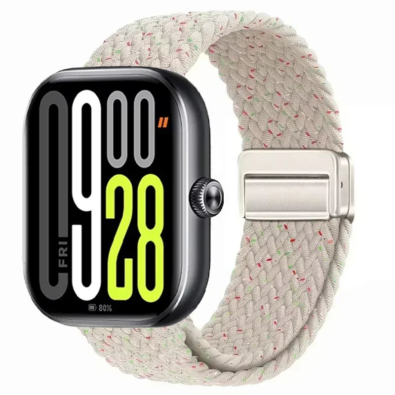 Magnetic Braided Nylon Loop Band for Xiaomi Redmi Watch 6 5 4 Strap Adjustable Sport Replacement Correa Bracelet Mi Band 9 8 Pro