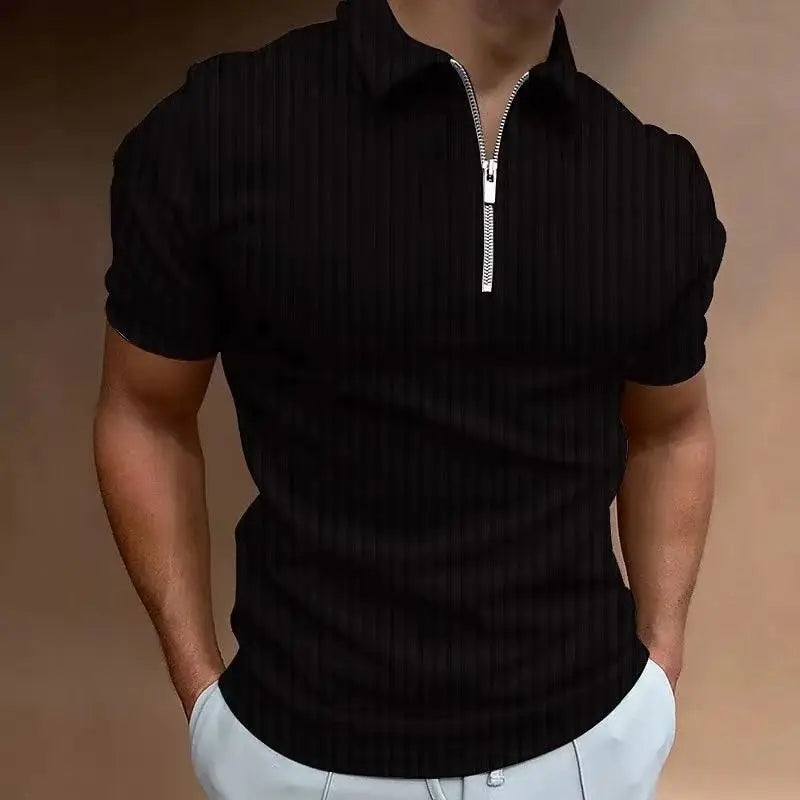 Polo Shirt – Zipper Detail – Viscose – White | KIMLUD