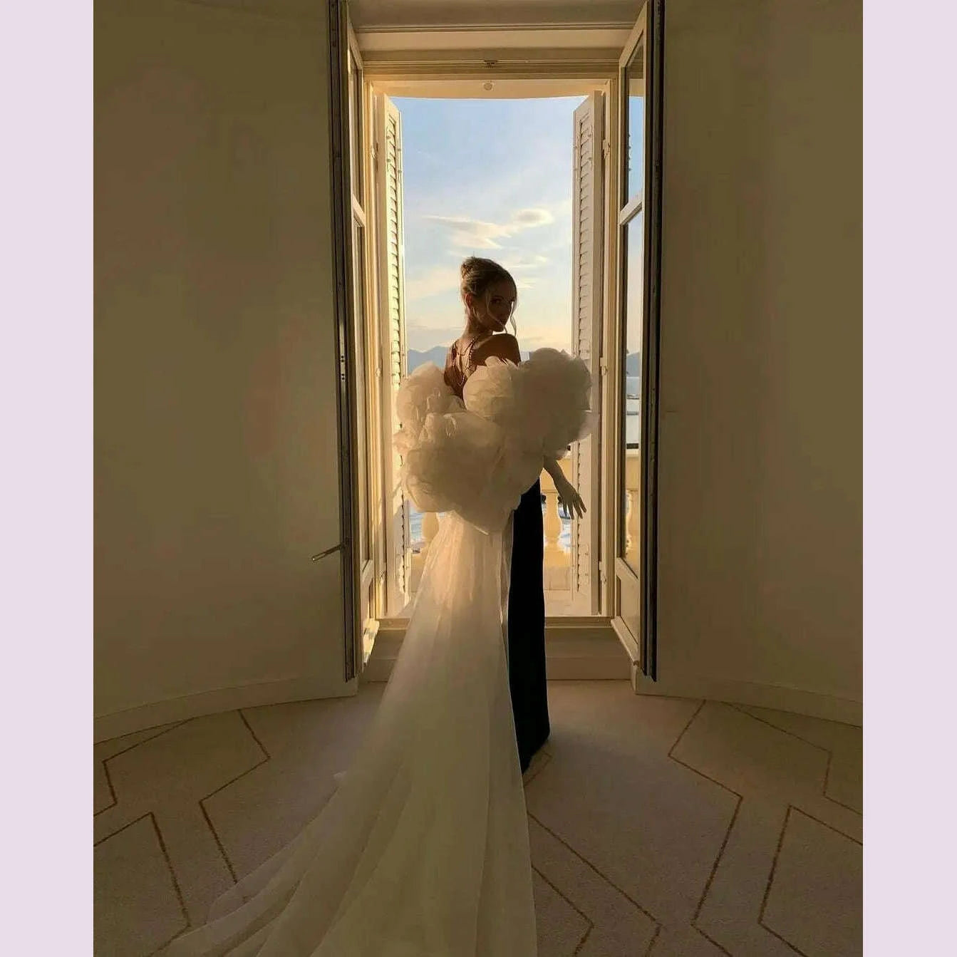 stunning-black-mermaid-evening-dresses-with-detachable-cape-train-tulle-ruffled-flower-chic-celebrity-gown-formal-occasion-dress-kimlud-kimlud-33912104