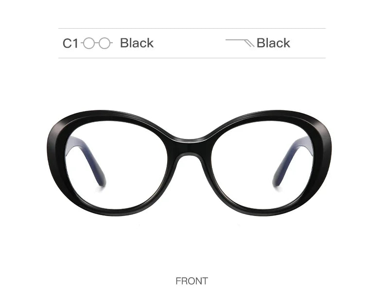 CLLOIO New Fashion Oval Transparent Frame For Women Anti Blue Light Reading Glasses Myopia Customizable Prescription Eyeglasses
