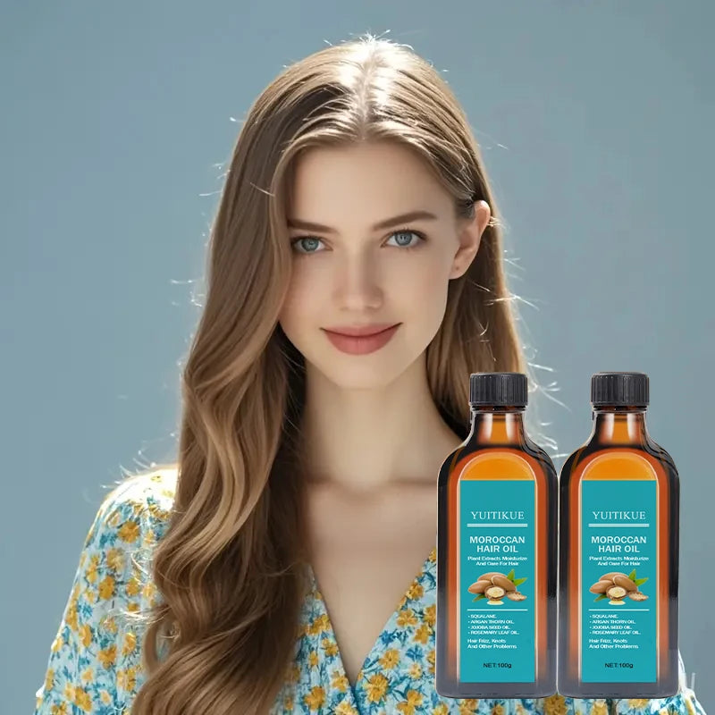 Moroccan Argan Hair Oil Repairing Dry Frizzy Strands — Amber | KIMLUD