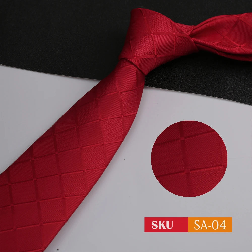 KIMLUD, Luxury 8CM Mens Ties Necktie Solid Twill Stripes Plaids Ties For Man Groom Neck Tie For Business Party, KIMLUD Womens Clothes