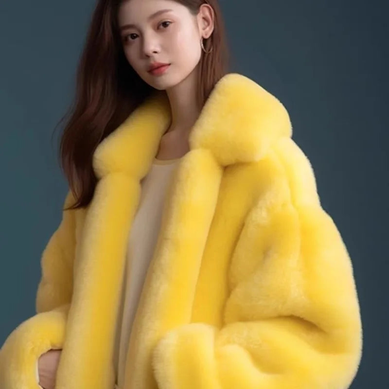 Women's Coat – Long Loose Silhouette – Cotton – Brown | KIMLUD