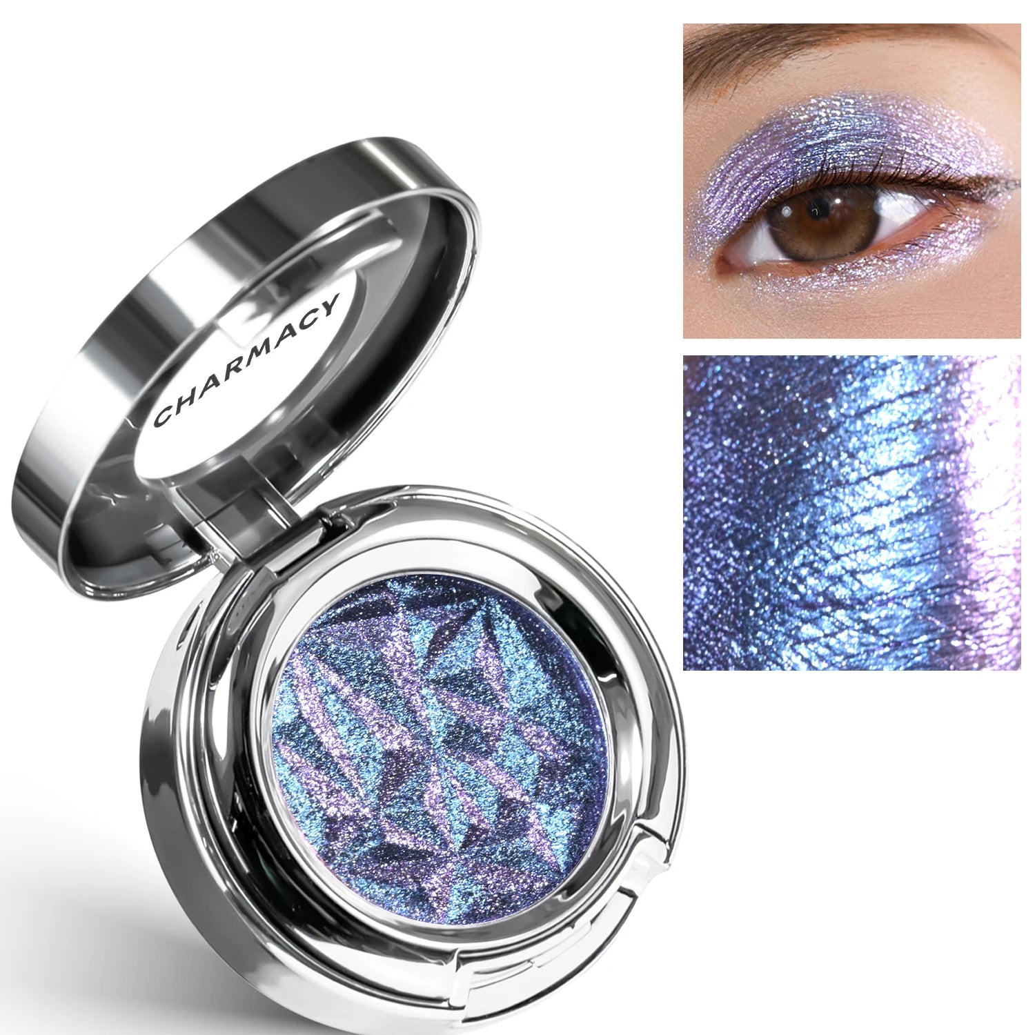 Color-Shift Glitter Eye Shadow High Pigment Long-Lasting Waterproof Smooth Blendable Formula — Teal | KIMLUD