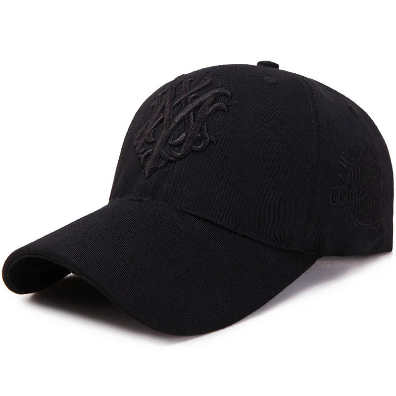 Cotton Baseball Cap Totem Embroidered — Black | KIMLUD