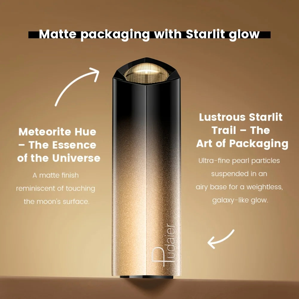 Pudaier Pearly Metallic Shimmer Lipstick, Glitter Shine Finish, Creamy Smooth Texture, High Pigment Party Makeup