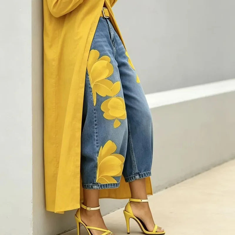 Broadcloth Patchwork Wide-Leg Pants — Black | KIMLUD