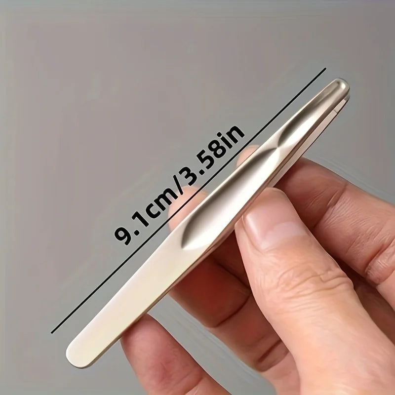 Round Head Tweezers For Eyebrow And Facial Hair — Silver | KIMLUD
