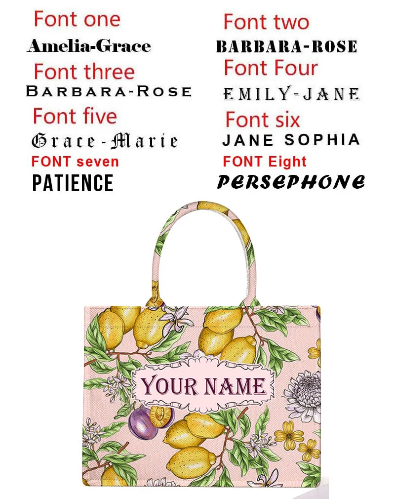 Personalized Tote Bag Canvas Printed — Natural | KIMLUD