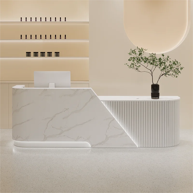 Design Organizers Reception Desks Industrial Unique White Modern Reception Desks Beauty Salon Scrivania Commercial Furniture