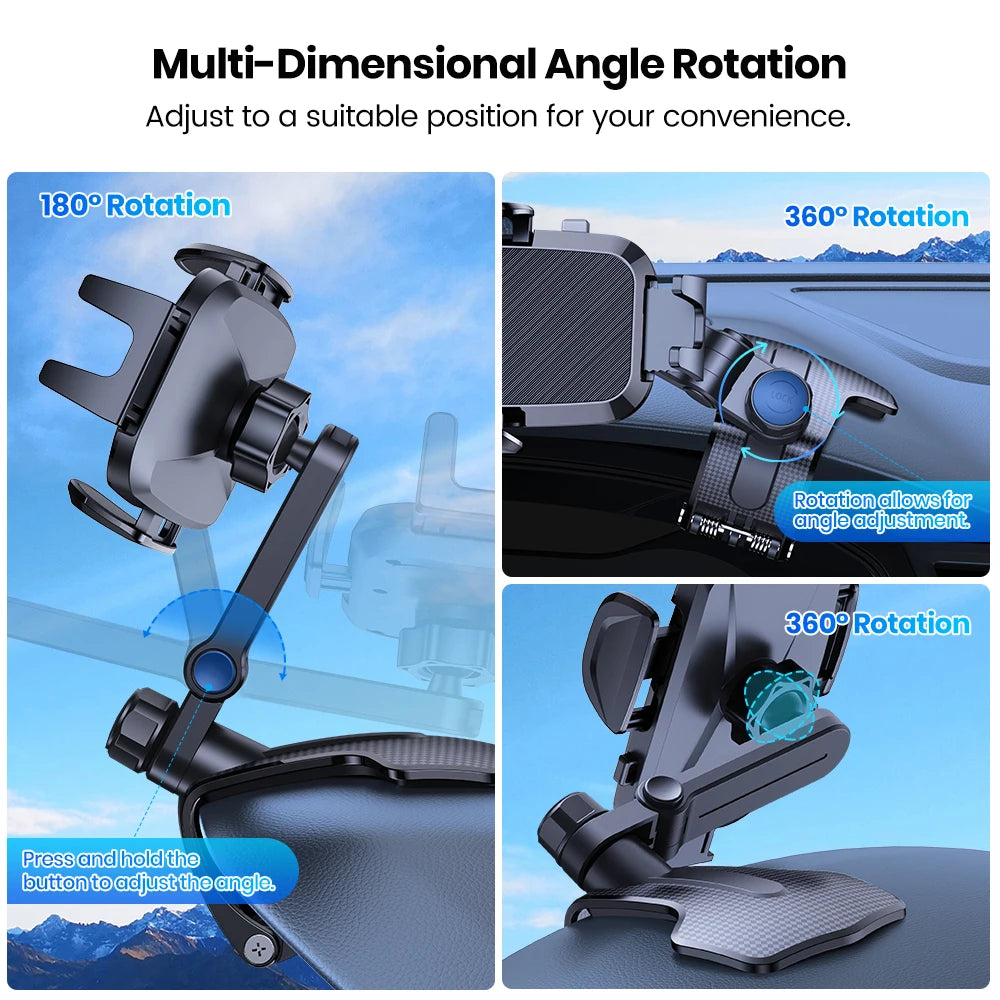 Car Phone Holder – Rotatable Dashboard Mount – Clip Mount | KIMLUD