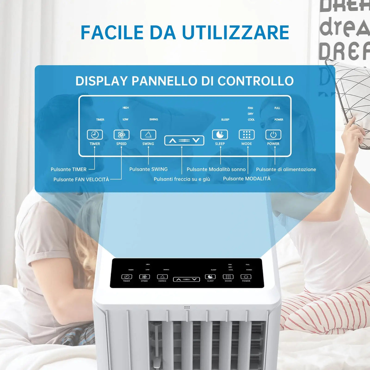 Portable Air Conditioner 9000 BTU 3-in-1 — White | KIMLUD