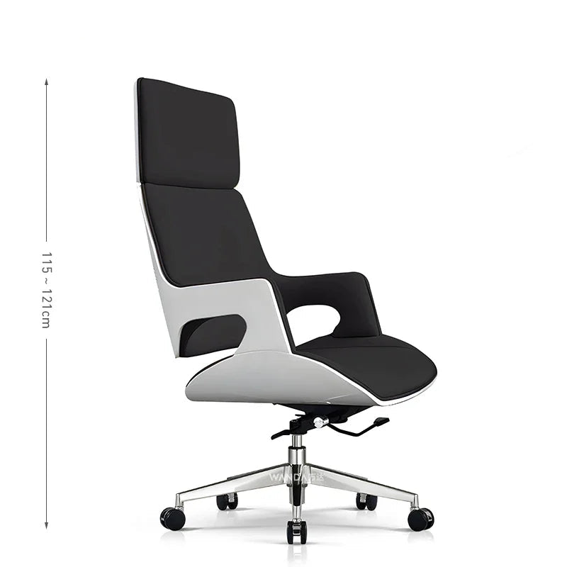Elastic Leather Office Chair Ergonomic Modern — Blue | KIMLUD