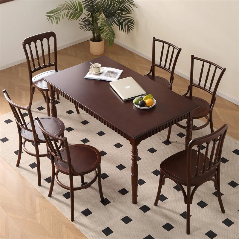 American Retro Bar Stool Ergonomic Dining Chair — Espresso | KIMLUD