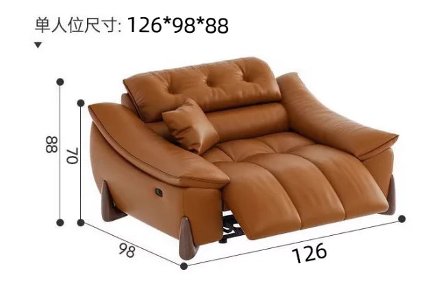 Velvet Waterproof Sofa Electric Sleeper Recliner, Armrest Loveseat, Modern Scandinavian Design — Caramel Tan | KIMLUD