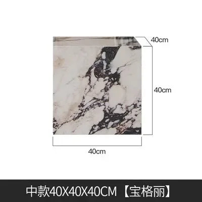 Marble Side Table Minimalist Modern — White | KIMLUD