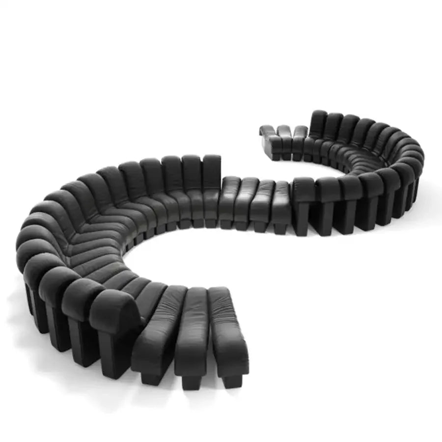 Artistic Leather Snake Curved Sofa — White | KIMLUD