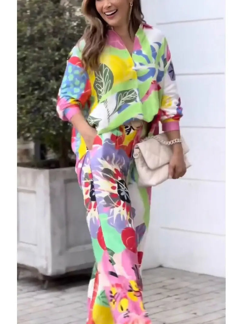 Two Piece Set – Color Print – Loose Silhouette – | KIMLUD